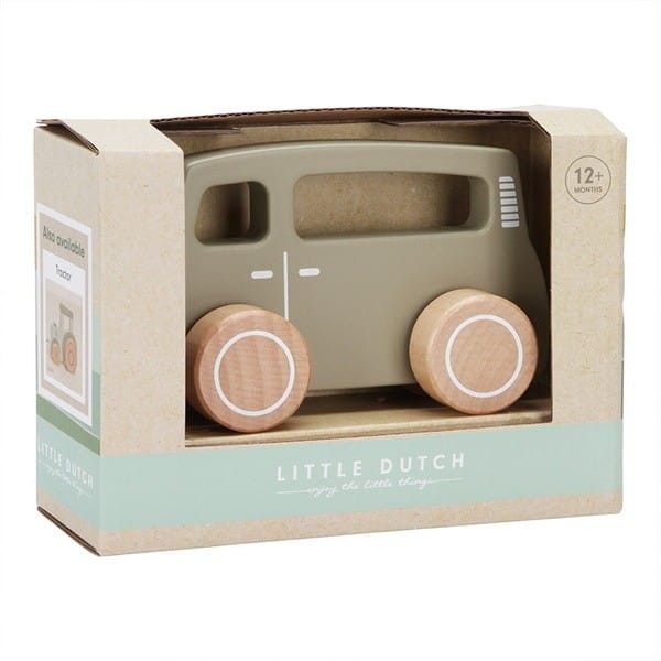 Drewniane Autko Van oliwkowy - Little Dutch