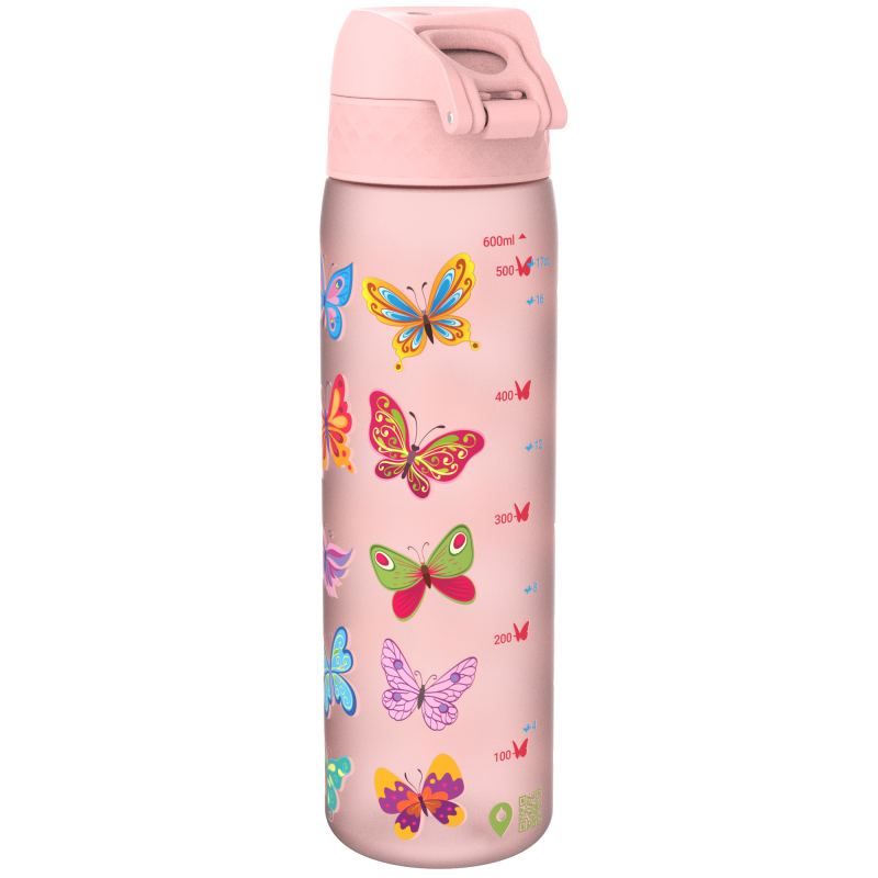 ION8 Szczelny Bidon Sportowy Motyle różowy 500 ml