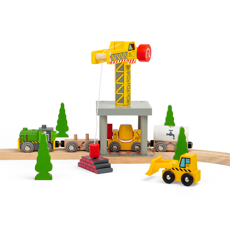 Dźwig towarowy z magnesem żółty 21,5 cm - Bigjigs Rail