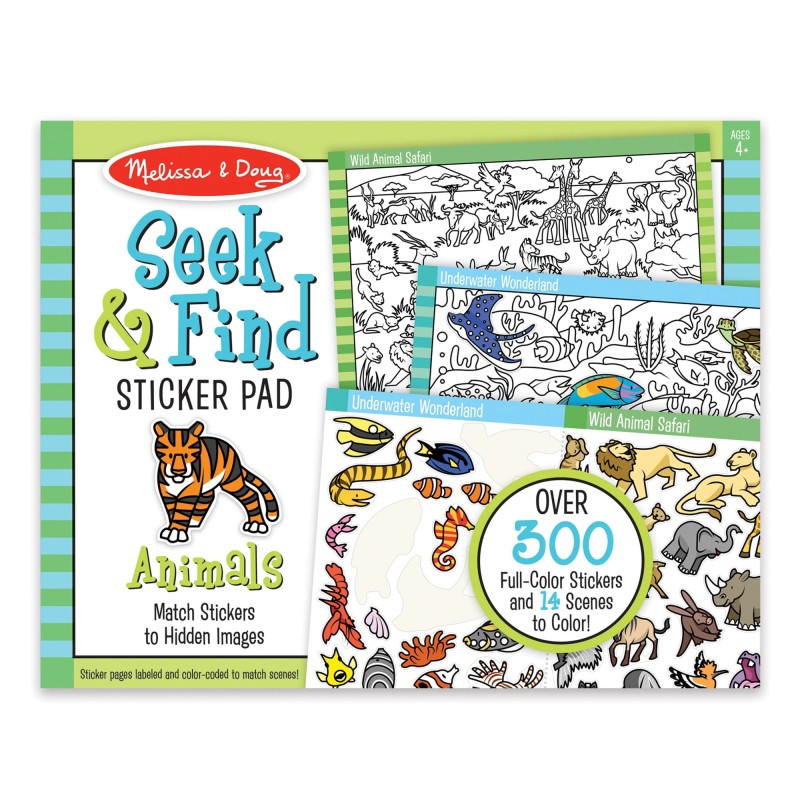 Kolorowanka z naklejkami Zwierzęta - Melissa & Doug