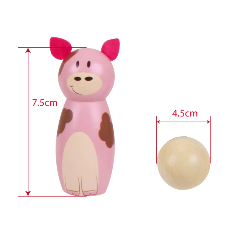 Drewniane Kręgle Zwierzęta z Farmy - Bigjigs Toys