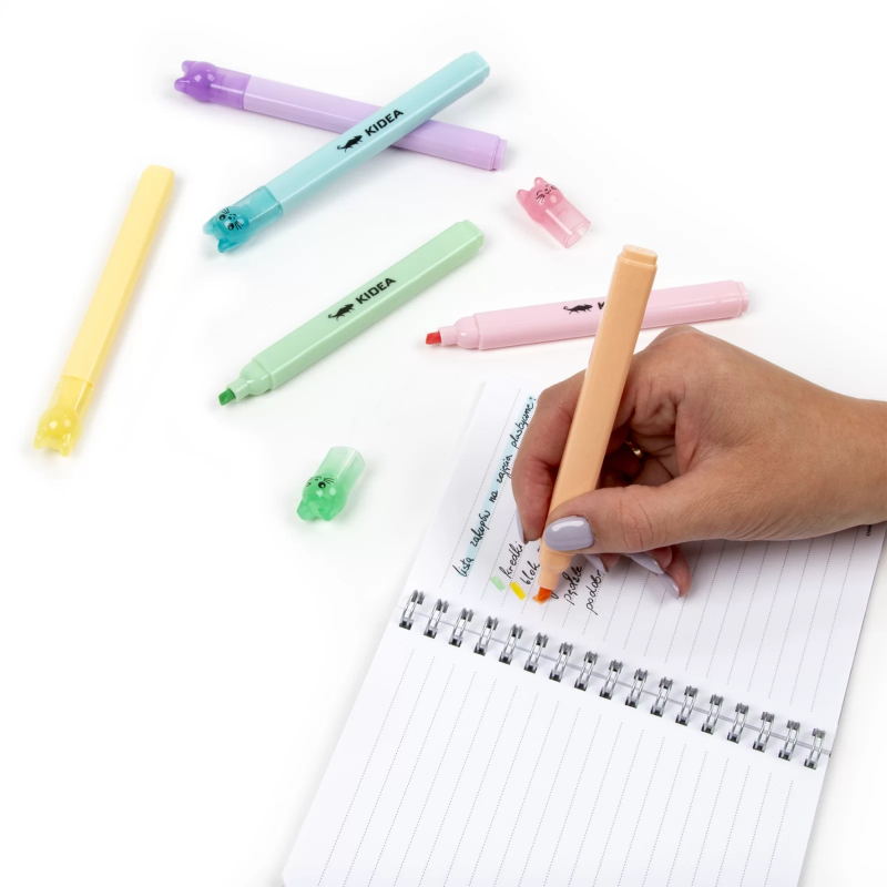 Flamastry pastelowe Kotki 6 szt.Kidea