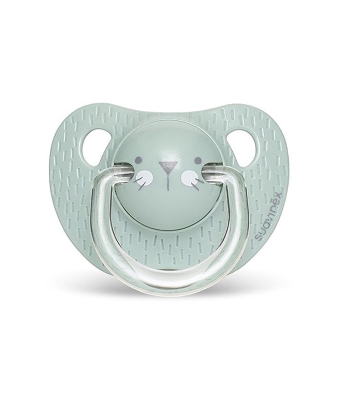 Smoczek anatomiczny silikonowy 0-6m Kotek miętowy Hygge - Suavinex