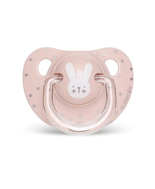 Smoczek anatomiczny silikonowy 0-6m Królik różowy Hygge - Suavinex