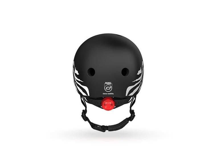 Kask ochronny z lampką LED na hulajnogę i rower dzieci 1-5 lat Czarny Zebra - Scoot & Ride