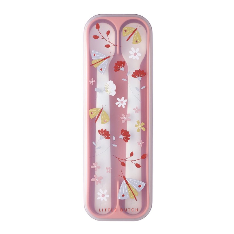 Pierwsze łyżeczki do karmienia 2 szt. różowe Flowers & Butterflies - Mepal