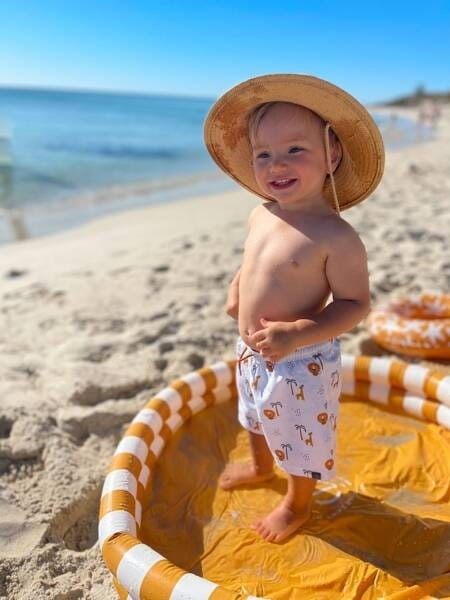 Basen kąpielowy dla dzieci 100 cm żółte paski The Swim Essentials