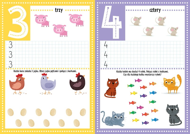 Zaczynamy pisać cyferki Zadania z 74 naklejkami