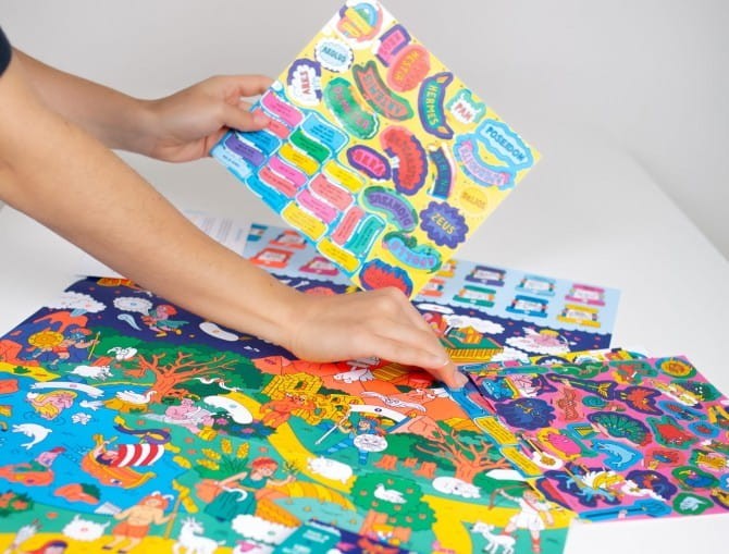 Mitologia plakat z 80 naklejkami omy