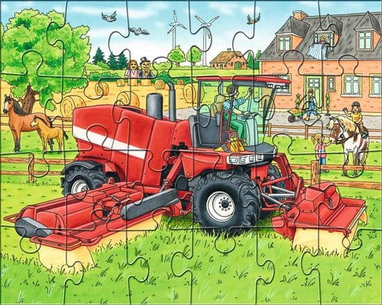 Puzzle z traktorem 24 el. Obrazki 3w1 - Haba