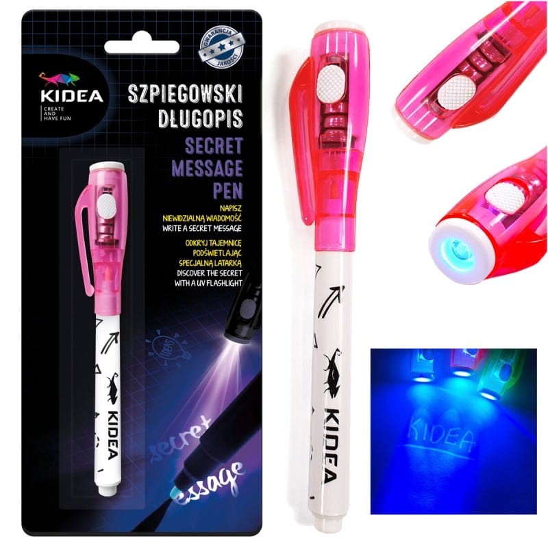 Długopis fluorescencyjny z lampką UV Szpiegowski 1 szt. - Kidea