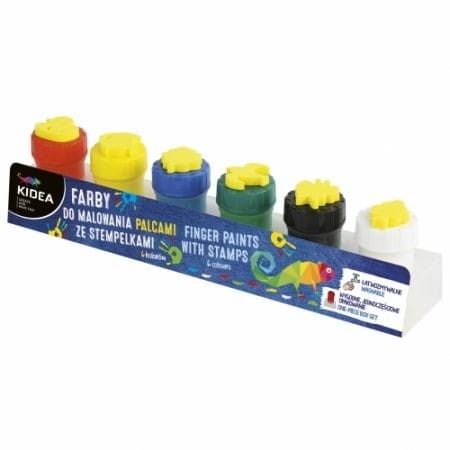 Farby do malowania palcami ze stempelkami i pędzelkiem