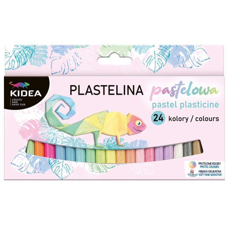 Pastelowa plastelina 24 kolory Kidea