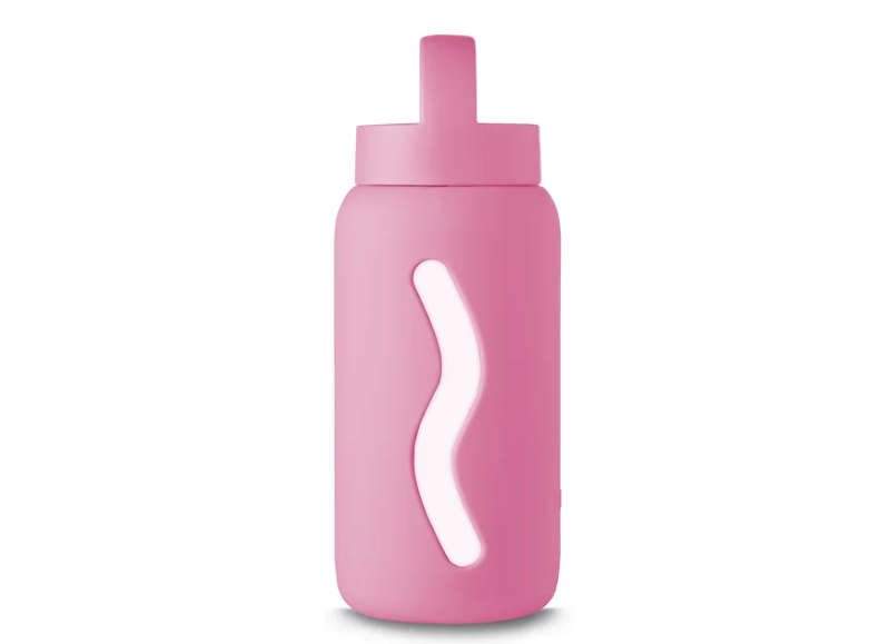 Szklany bidon w silikonowej osłonie 500ml Flamingo Pink Muuki