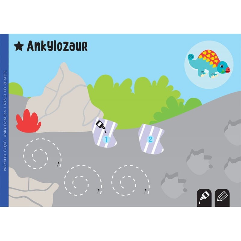 Wycinam, naklejam, rysuję. Dinozaury. Wycinanki edukacyjne