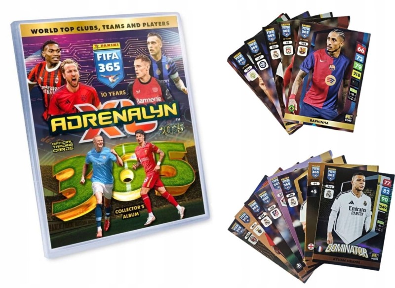PANINI FIFA 365 ADRENALYN XL 2025 Album piłkarski Mega zestaw startowy