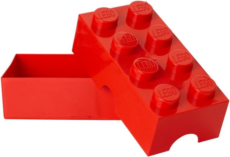 Lego pudełko klocek czerwony, lunchbox, piórnik, pojemnik