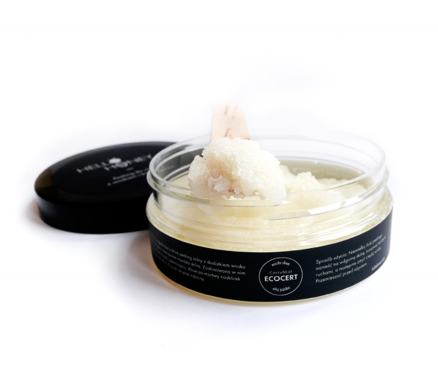 Peeling solny do ciała z woskiem i kolagenem 200 g Hello Honey - Lullalove