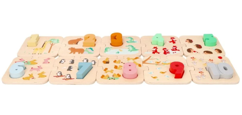 Nauka liczenia puzzle 3D zwierzęta Lelin