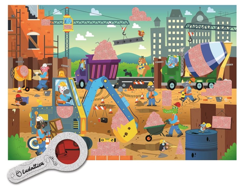 Sekretne puzzle z lupą Plac Budowy Ludattica