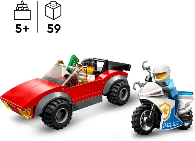 Lego 60392 Motocykl policyjny – pościg za samochodem