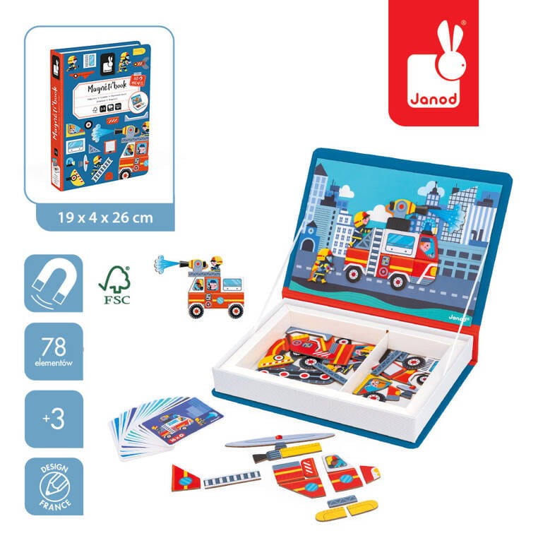 Janod Magnetibook Straż pożarna magnetyczna układanka
