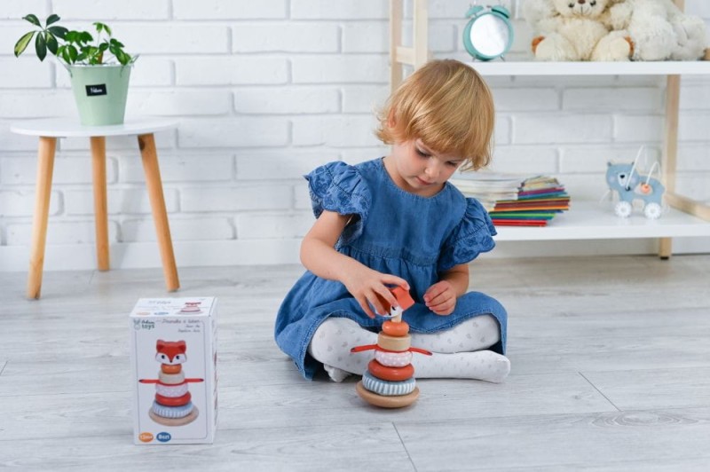 Układanka Lisek piramida z krążkami Adam Toys