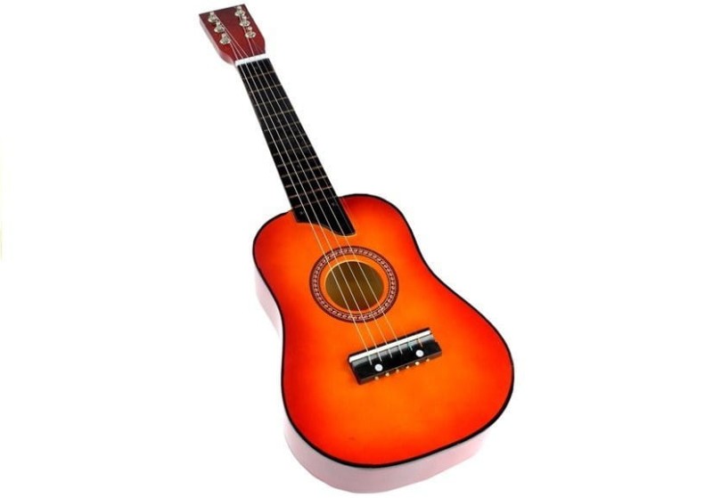 Gitara dla dzieci drewniana klasyczna z Kostką Czerwona 60 cm
