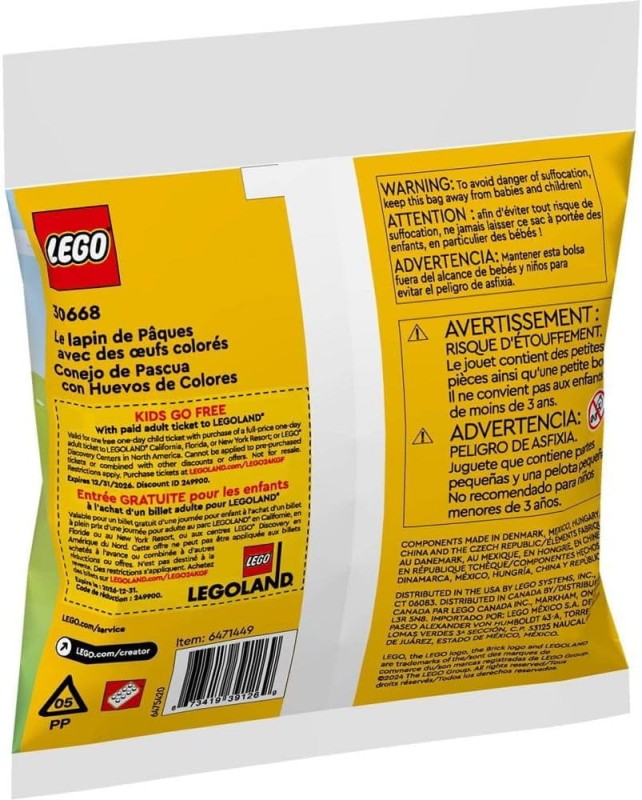 Lego Creator 30668 saszetka Zajączek wielkanocny z kolorowymi pisankami