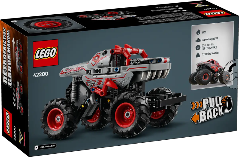 Lego 42200 Monster Jam ThunderROARus z napędem typu pull-back