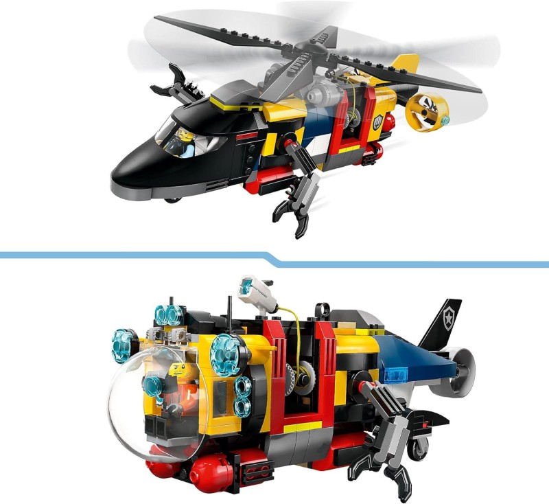 Lego 60462 Zestaw z helikopterem, wozem strażackim i łodzią podwodną