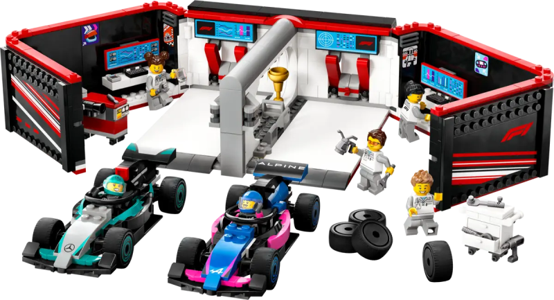 Lego F1 Garaż i bolidy Mercedes-AMG i Alpine 60444