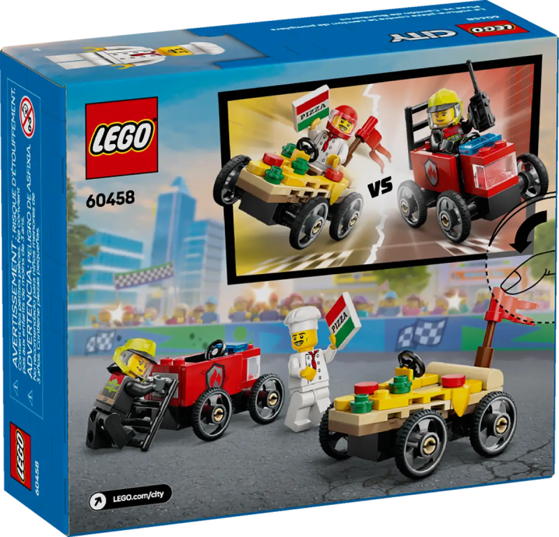 Lego 60458 Zestaw wyścigówek: pizza kontra wóz strażacki