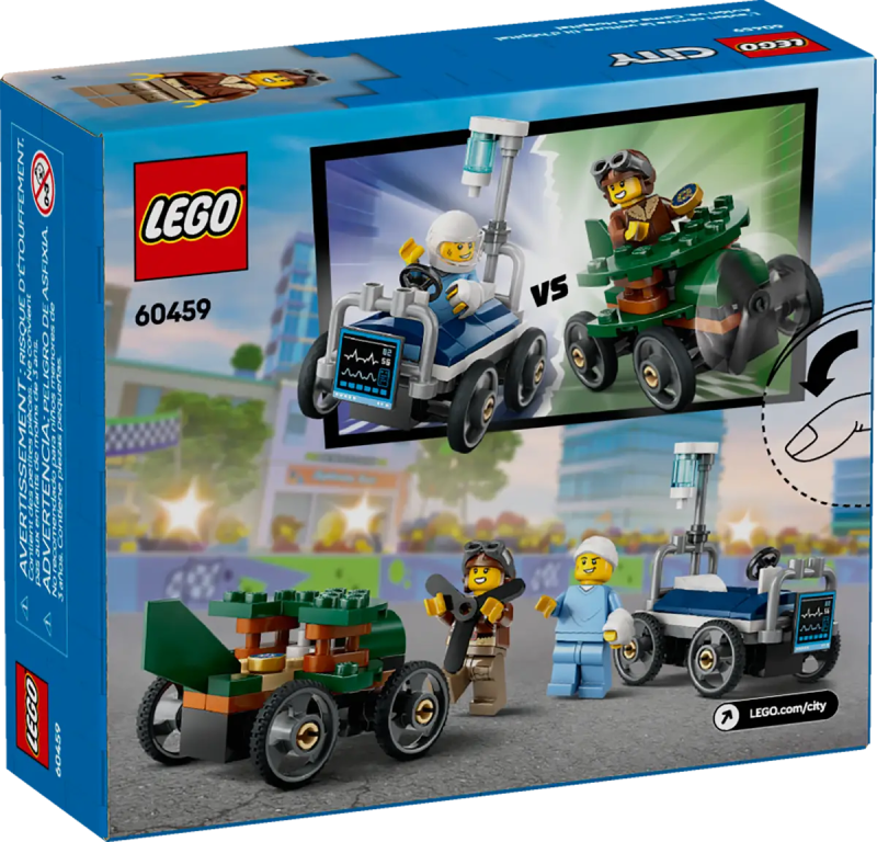 Lego 60459 Zestaw wyścigówek: samolot kontra łóżko szpitalne