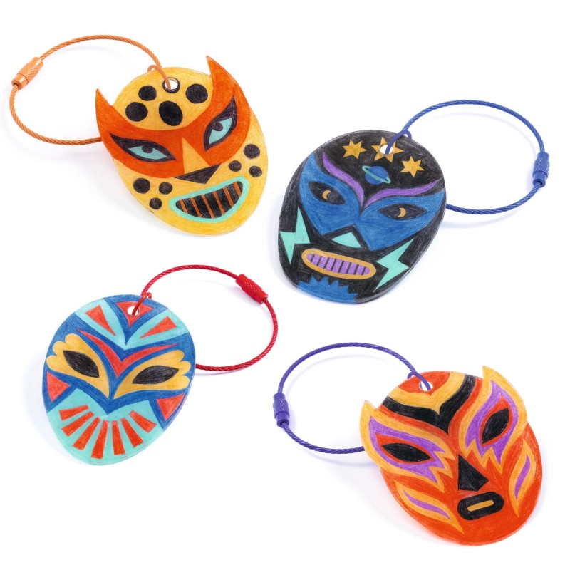 Djeco magiczny plastik breloczki Maski Zapaśników
