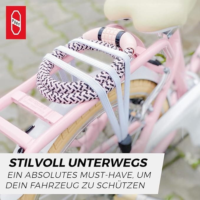 Zapięcie rowerowe na szyfr 70 cm Puky LOCKSTAR różowe