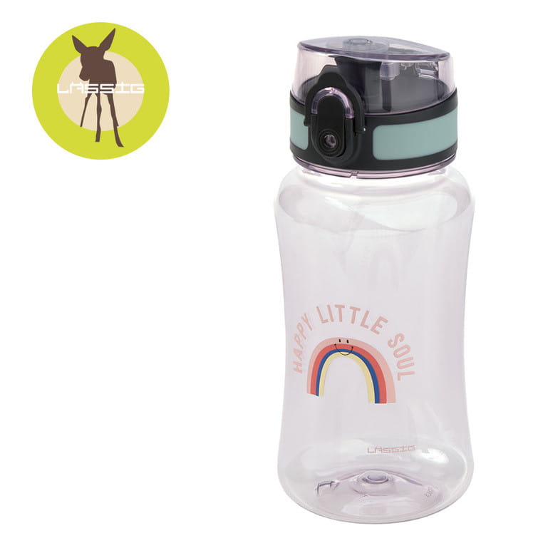 Bidon ze sportowym ustnikiem 420 ml różowy tęcza Outdoor Lassig
