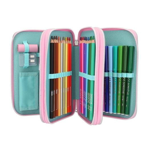 Piórnik z wyposażeniem brokatowy modelki TopModel