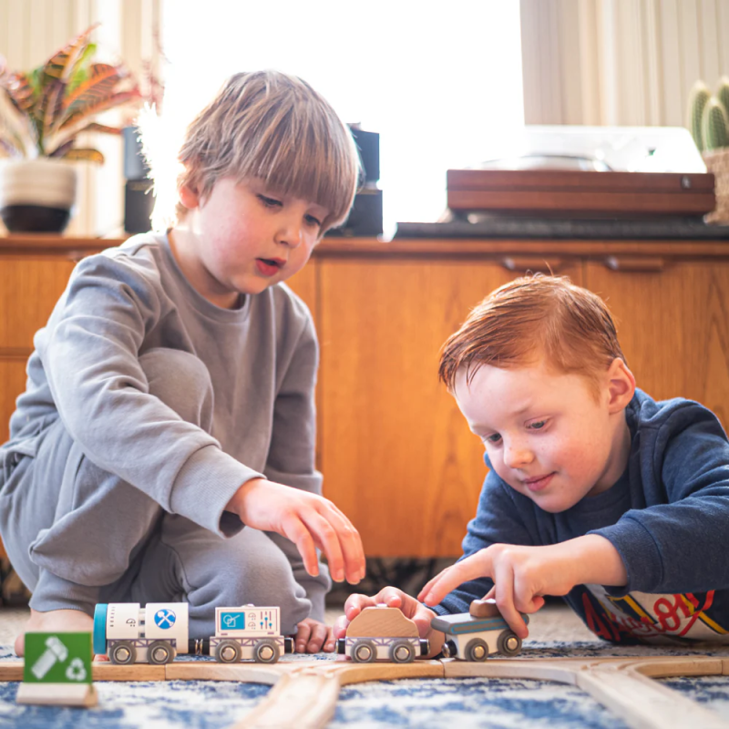 Żółty kontener recyklingowy Bigjigs Rail