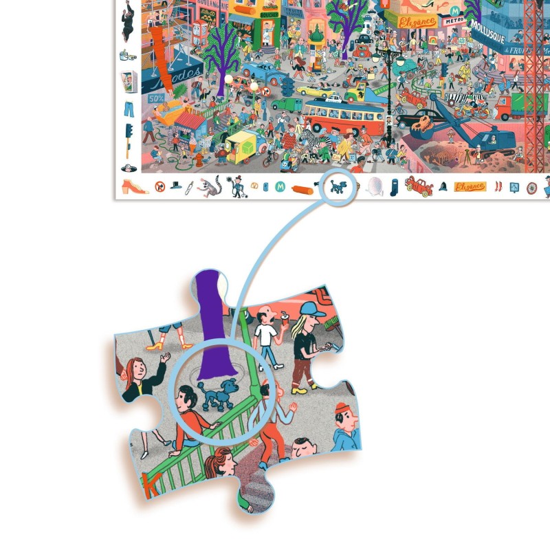 Puzzle miasto z ramką obserwacyjne 200 el. Djeco