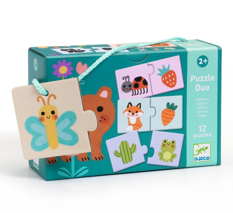 Puzzle dwuelementowe pary Kolory Djeco