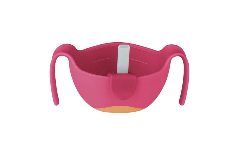 B.box - kubek niewysypek ze słomką 3w1 Bowl + straw róż