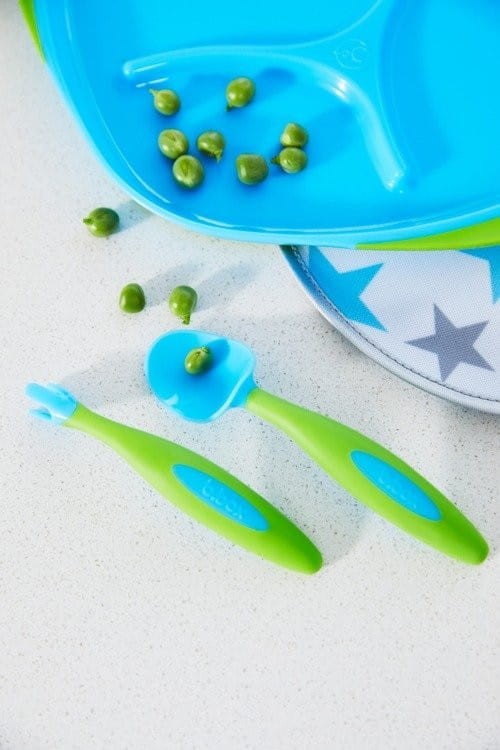 B.box - pierwsze sztućce do nauki jedzenia Toddler cutlery set niebieski