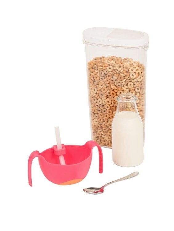 B.box miseczka obiadowa 400ml ze słomką i pokrywką Bowl XL róż