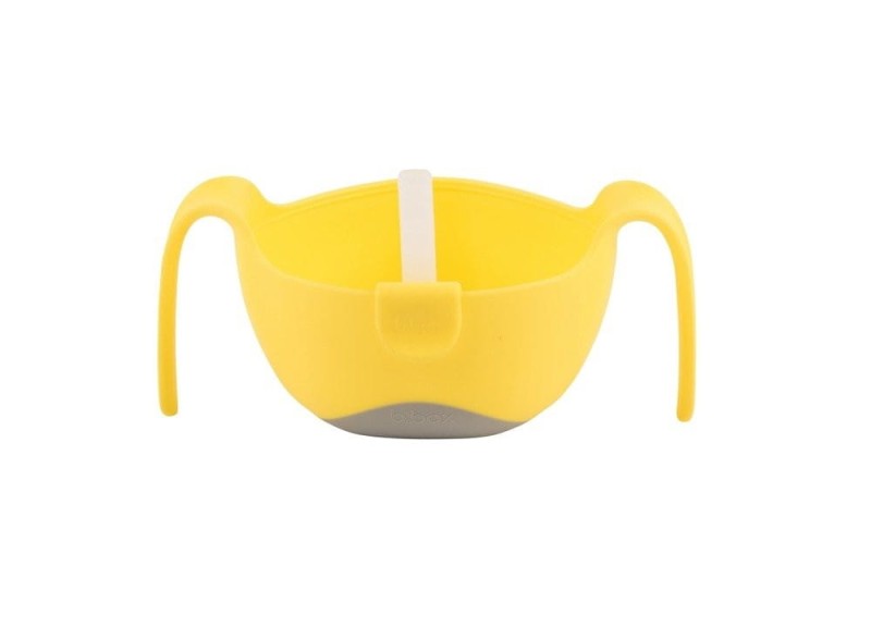 B.box miseczka na zupę 400ml ze słomką i pokrywką Bowl XL żółta