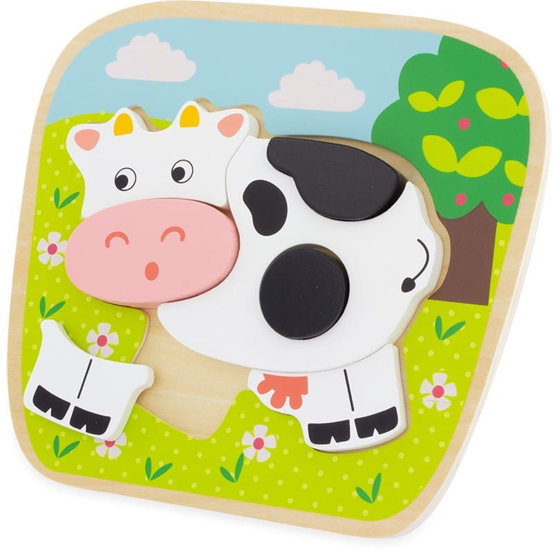 Drewniane Puzzle 8 Elementowe krowa - Ulysse