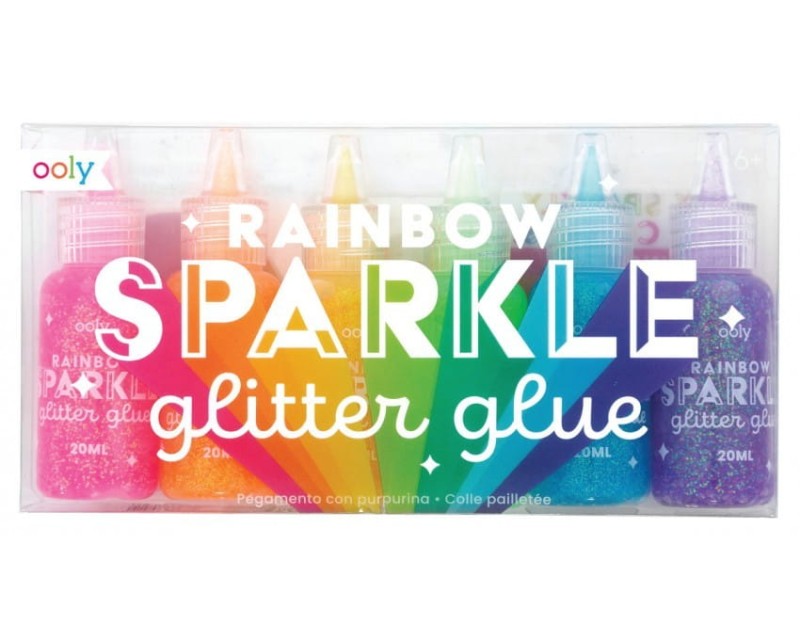 Ooly - klej dekoracyjny z brokatem Rainbow Sparkle 6 szt.