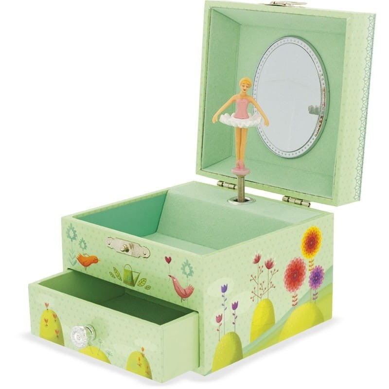 Szkatułka na biżuterię z pozytywką i lusterkiem Ogród - Ulysse