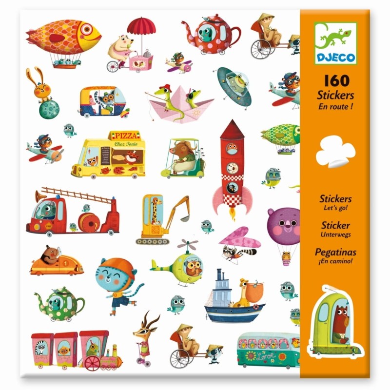 Naklejki Pojazdy 160 szt. Let's go - Djeco