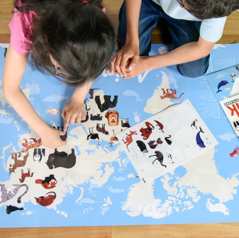 Wyklejanka Mapa Zwierzęta Świata - Poppik